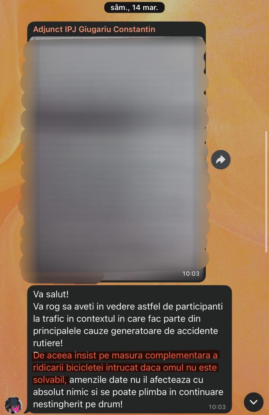 Esti sarac Adjunctul IPJ Bacau iti confisca bicicleta