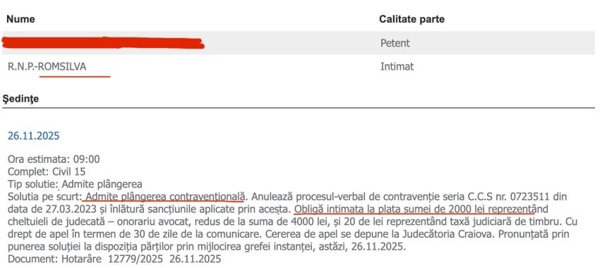 10000 de lei amenda pentru intimidarea unui politist