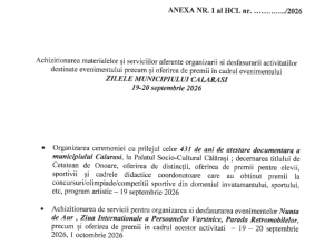 Calarasi Consilierii vor aproba 790000 de lei pentru evenimentele din luna septembrie