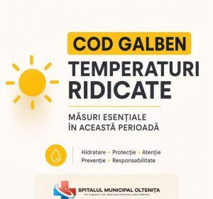 Spitalul Municipal Oltenita aduce la cunostinta informatii despre codul galben de canicula