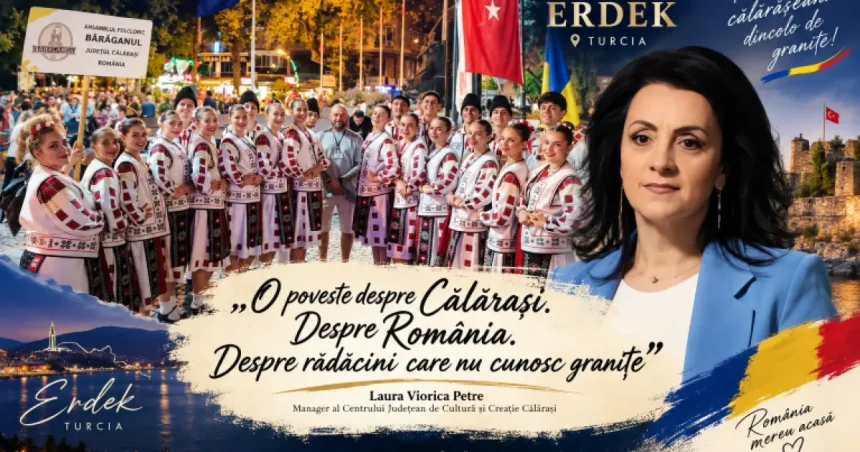 Ansamblul „Bărăganul” din Călărași a susținut un spectacol pe scena din Erdek, Turcia