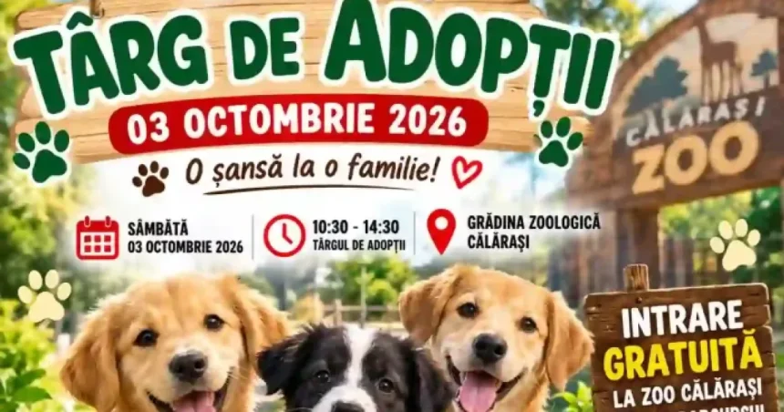 Târg de adopții pentru căței la Zoo Călărași, intrare gratuită sâmbătă, 3 octombrie